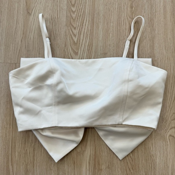 Satin bow back crop cami top nwot - Picture 2 of 2